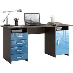 Стол письменный Мастер Милан-7 глянец (венге-синий) МСТ-СДМ-07-ВИ-ГЛ