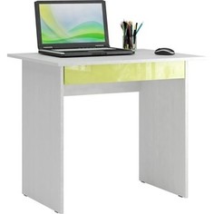 Стол письменный Мастер Милан-2Я глянец (белый-лайм) МСТ-СДМ-2Я-БЛ-ГЛ