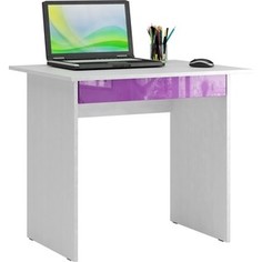 Стол письменный Мастер Милан-2Я глянец (белый-фиолетовый) МСТ-СДМ-2Я-БФ-ГЛ