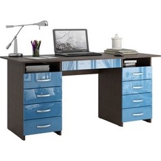 Стол письменный Мастер Милан-10Я глянец (венге-синий) МСТ-СДМ-1Я-ВИ-ГЛ