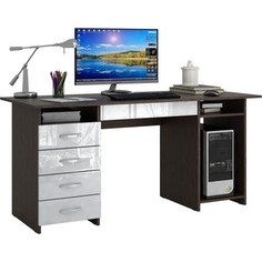 Стол письменный Мастер Милан-6Я глянец (венге-белый) МСТ-СДМ-6Я-ВБ-ГЛ