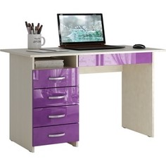 Стол письменный Мастер Милан-1 глянец (дуб молочный-фиолетовый) МСТ-СДМ-01-МФ-ГЛ