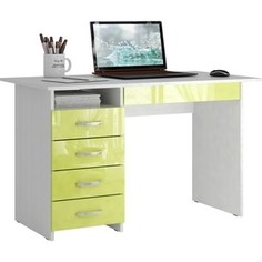 Стол письменный Мастер Милан-1 глянец (белый-лайм) МСТ-СДМ-01-БЛ-ГЛ