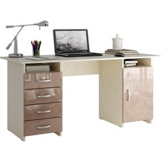 Стол письменный Мастер Милан-7 глянец (дуб молочный-капучино) МСТ-СДМ-07-МК-ГЛ