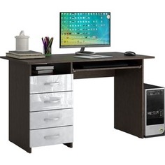 Стол письменный Мастер Милан-3 глянец (венге-белый) МСТ-СДМ-03-ВБ-ГЛ