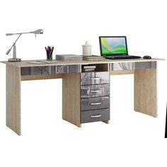 Стол письменный Мастер Тандем-2Я глянец (дуб сонома-серый) МСТ-СДТ-2Я-СС-ГЛ