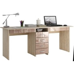 Стол письменный Мастер Тандем-2Я глянец (дуб сонома-капучино) МСТ-СДТ-2Я-СК-ГЛ