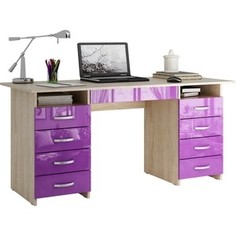 Стол письменный Мастер Милан-10Я глянец (дуб сонома-фиолетовый) МСТ-СДМ-1Я-СФ-ГЛ