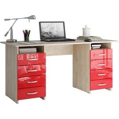 Стол письменный Мастер Милан-10 глянец (дуб сонома-красный) МСТ-СДМ-10-СР-ГЛ