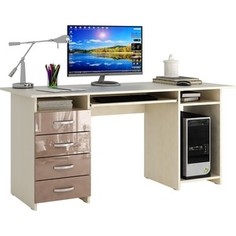 Стол письменный Мастер Милан-6П глянец (дуб молочный-капучино) МСТ-СДМ-6П-МК-ГЛ