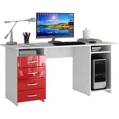 Стол письменный Мастер Милан-6 глянец (белый-красный) МСТ-СДМ-06-БР-ГЛ