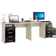 Стол письменный Мастер Тандем-3 глянец (дуб сонома-чёрный) МСТ-СДТ-03-СЧ-ГЛ