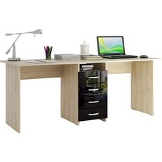 Стол письменный Мастер Тандем-2 глянец (дуб сонома-чёрный) МСТ-СДТ-02-СЧ-ГЛ