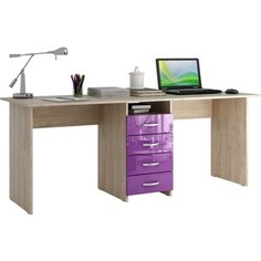 Стол письменный Мастер Тандем-2 глянец (дуб сонома-фиолетовый) МСТ-СДТ-02-СФ-ГЛ