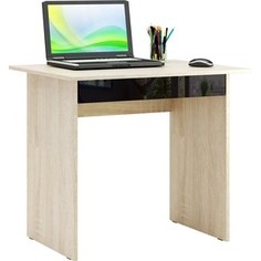 Стол письменный Мастер Милан-2Я глянец (дуб сонома-чёрный) МСТ-СДМ-2Я-СЧ-ГЛ