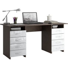 Стол письменный Мастер Милан-10 глянец (венге-белый) МСТ-СДМ-10-ВБ-ГЛ