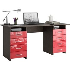 Стол письменный Мастер Милан-10 глянец (венге-красный) МСТ-СДМ-10-ВР-ГЛ