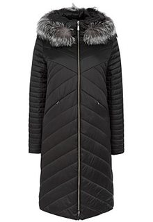 Утепленное пальто с отделкой мехом лисы Laura Bianca