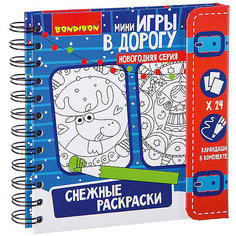 Развивающая дорожная игра Bondibon "Снежные раскраски"