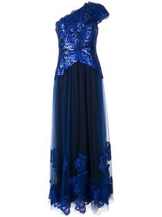 Tadashi Shoji декорированное платье на одно плечо