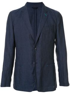 SHANGHAI TANG linen single-breasted blazer