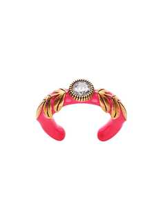 Fendi crystal-embellished enamel ring