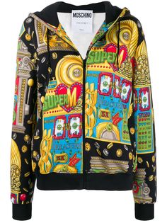 Moschino худи Slot Machine на молнии