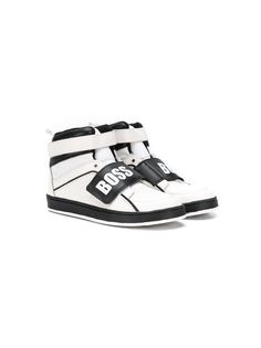 Boss Kids touch strap high top sneakers