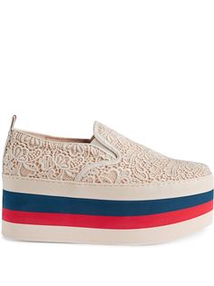 Gucci кружевные кроссовки на платформе