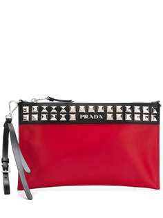 Prada studded clutch
