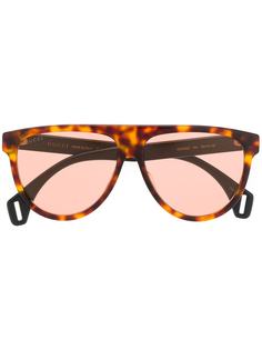 Gucci Eyewear солнцезащитные очки-авиаторы в круглой черепаховой оправе