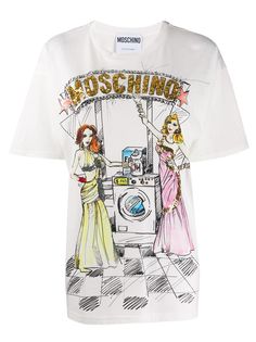 Moschino футболка с принтом и пайетками