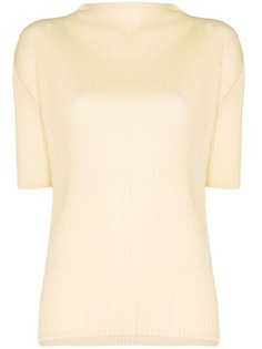 Pleats Please Issey Miyake плиссированный топ с короткими рукавами