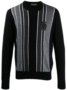 Dolce & Gabbana свитер в полоску с нашивкой Sacred Heart