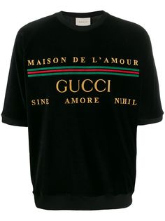 Gucci бархатная футболка Maison de LAmour