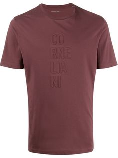 Corneliani футболка с тисненым логотипом