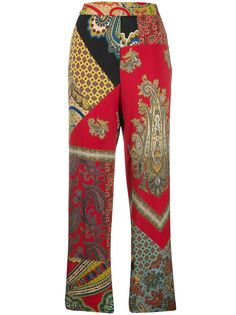 Etro брюки с узором пейсли