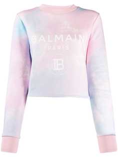 Balmain толстовка с принтом тай-дай и логотипом