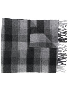 Ermenegildo Zegna клетчатый шарф с бахромой
