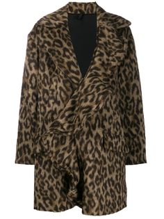 Unravel Project пальто с леопардовым узором и оборками