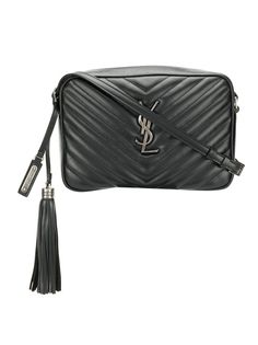 Saint Laurent стеганая сумка через плечо с металлическим логотипом