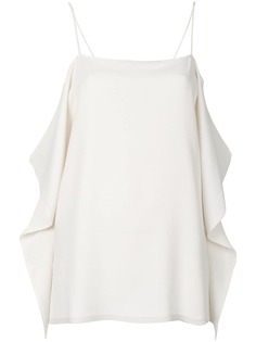 Theory топ на лямках с оборками по бокам