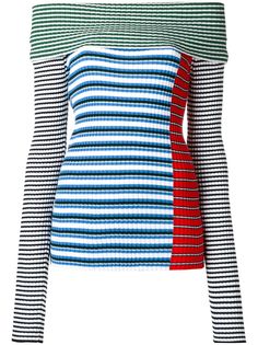 MSGM тканая блузка с заниженными плечами