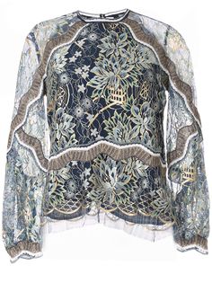 Peter Pilotto кружевная блузка с эффектом металлик