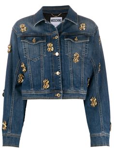 Moschino dollar-stud denim jacket