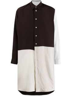 Jil Sander длинная рубашка в технике пэчворк