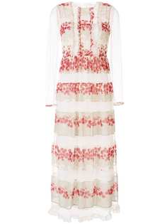 Red Valentino длинное платье с цветочным принтом