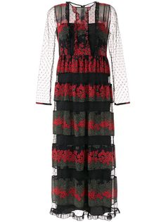 Red Valentino длинное платье с цветочным принтом