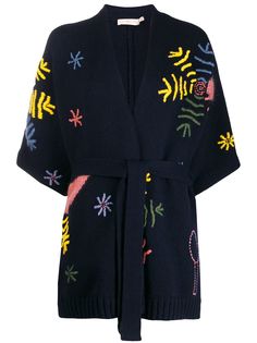 Tory Burch кардиган с вышивкой и запахом