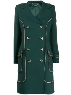 Elisabetta Franchi двубортное пальто с контрастной отделкой